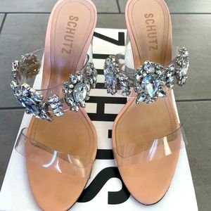 Schutz Blanck Clear Slide Sandal size 7